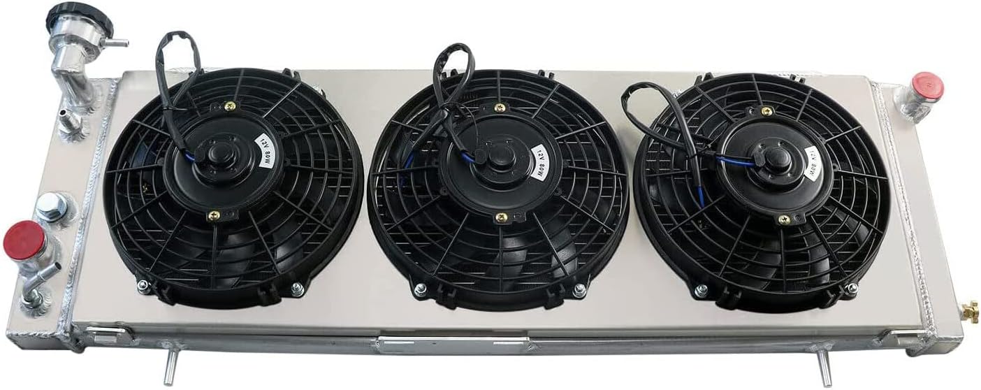 Aluminum Radiators with Electric Fan Shroud Thermostat Kit for Jeep Cherokee Comanche 2.5 4.0 L4 L6 1991-2001, 1 Row Radiator 1992 1993 1994 1995 1996 1997 1998 1999 2000