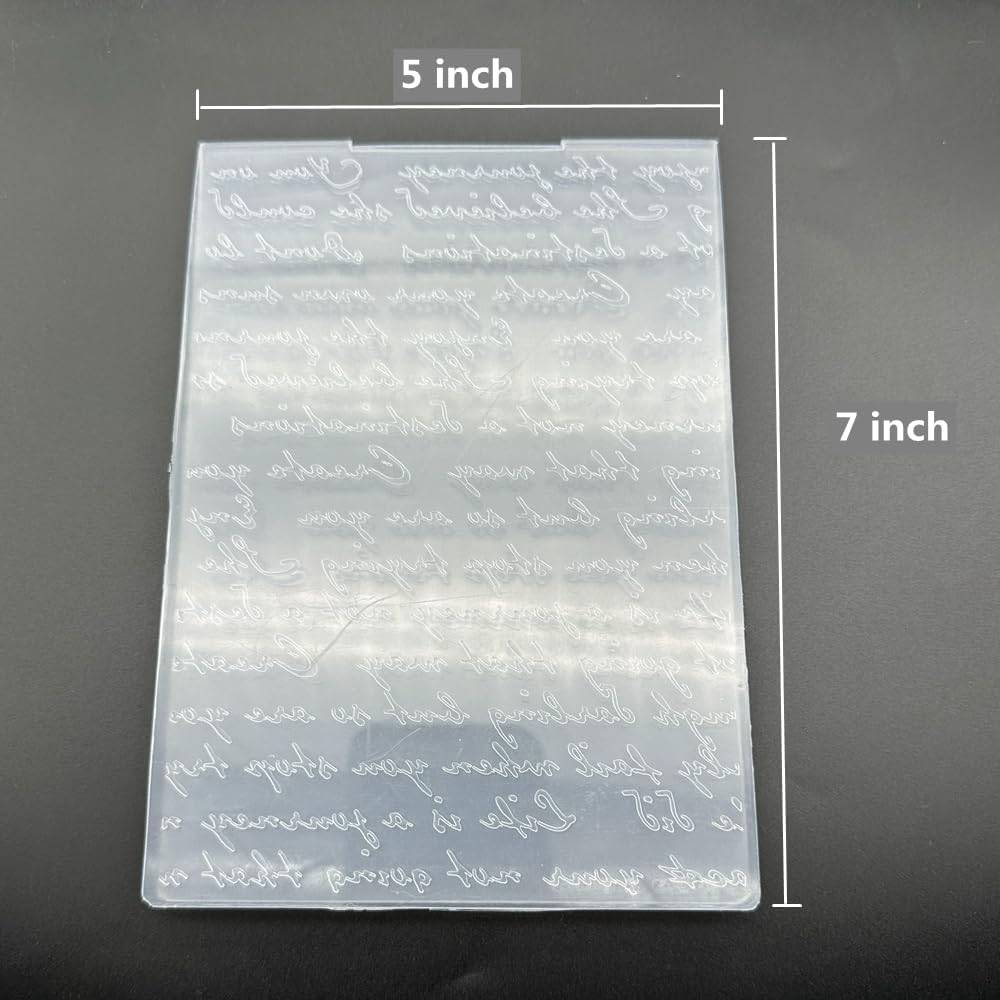 3D Plastic Embossing Folder Template Written Love Letter Texture 5x7 Inch for Card Making DIY Scrapbooking Paper Crafting Handmade Crafts Scrapbooking Arts Supplies Scrapbook Decor
