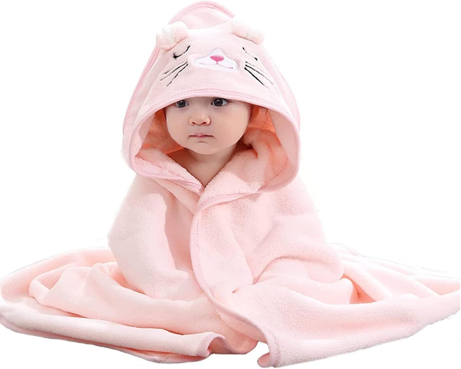 – Hooded Towel Wearable Bath Towel for Newborn Baby Boy and Girl - Cute Animal Design, Ultra Soft, Absorbent With Hood