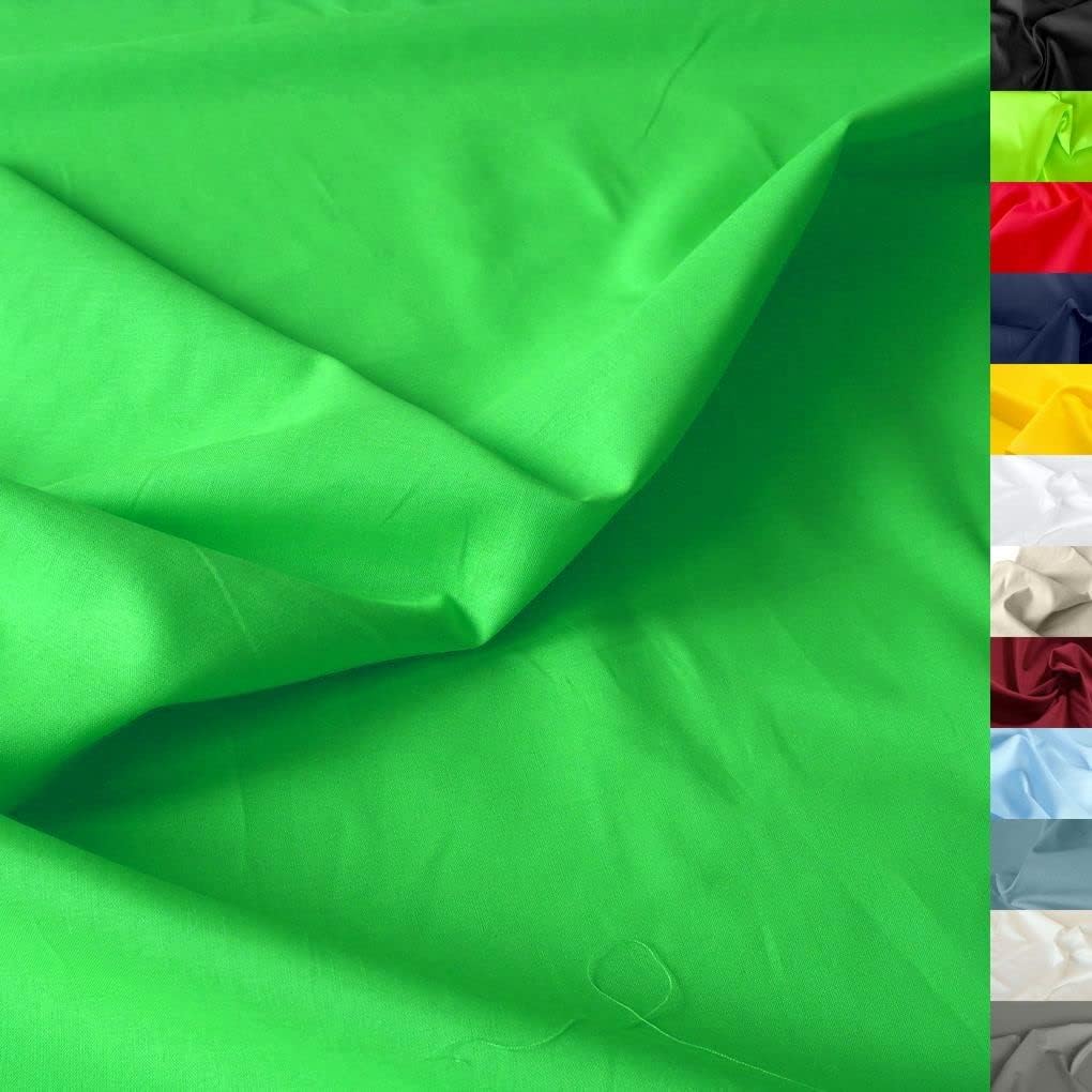 TOLKO 50cm Baumwollstoff Meterware uni Popeline Stoff aus  koTex Baumwolle in leuchtenden Farben Kleiderstoff Dekostoff Vorhangstoff Bezugsstoff Patchwork Kinder Stoffe zum N hen Gr n