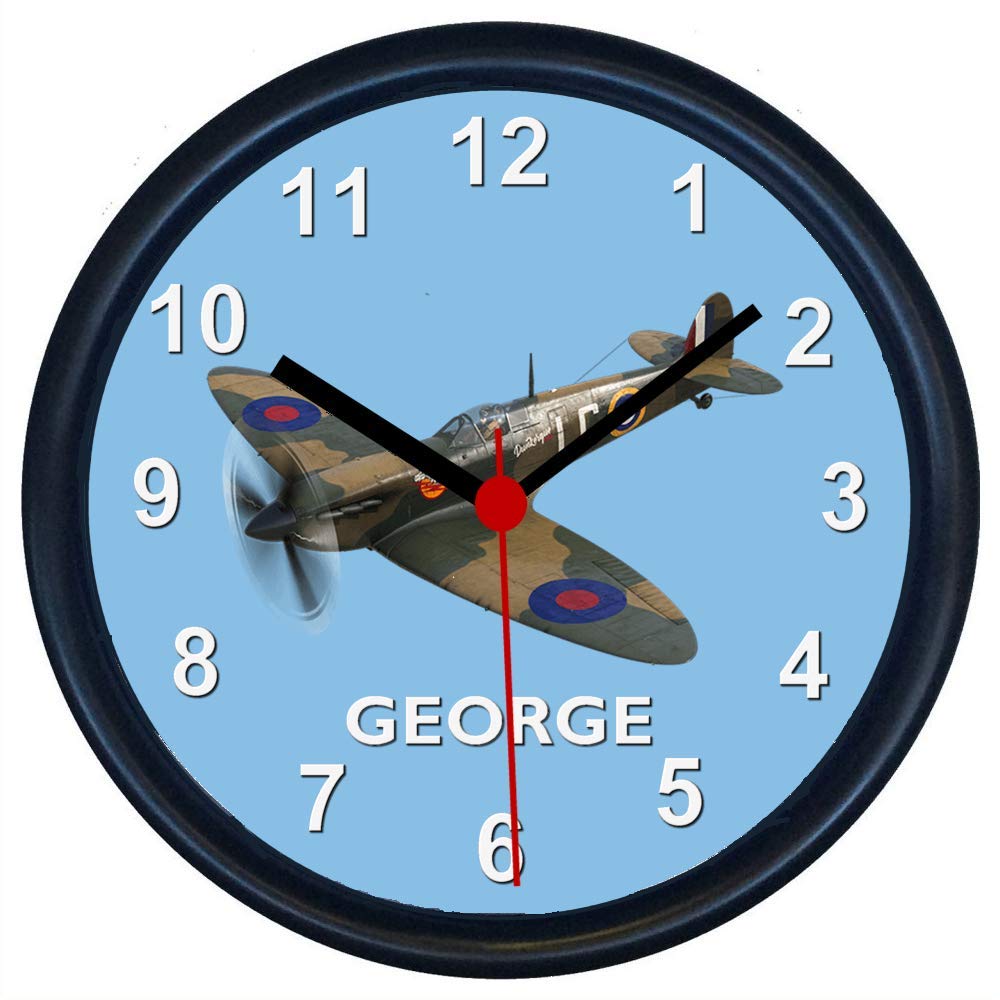Key Expressions Multicolor Personalised Supermarine Spitfire World War Two Fighter Aircraft Wall Clock