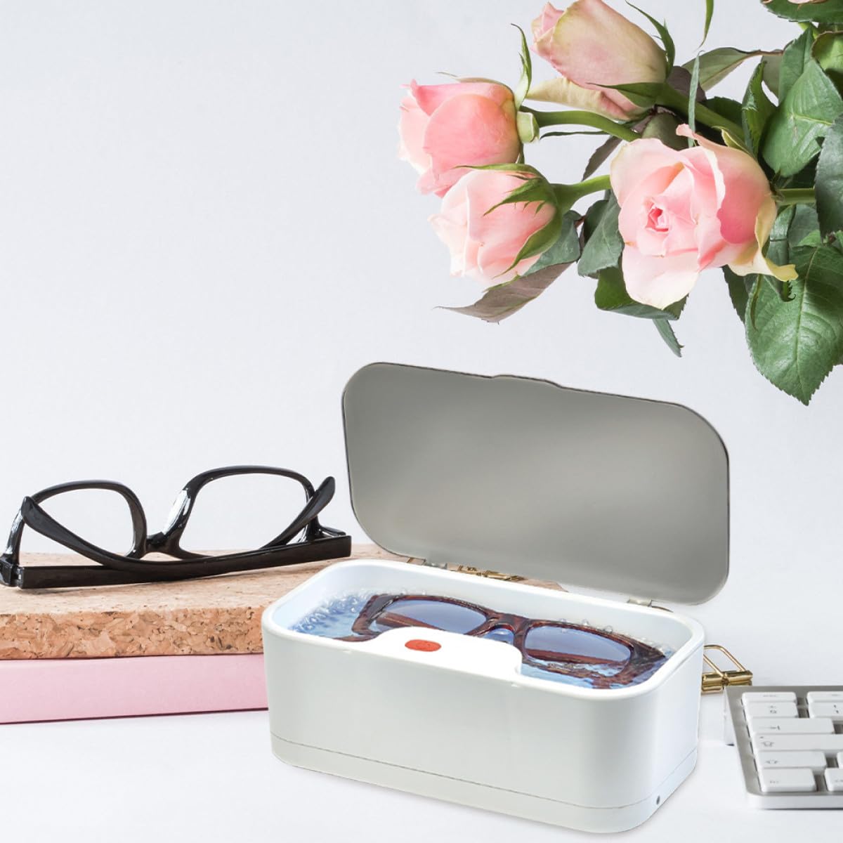 Milisten Schall Schmuckreiniger und Uhrenreinigungsgerät Tragbare Kleine Reinigungsbox Geräuscharmer Multifunktions Brillenreiniger für Haus und Geschäft