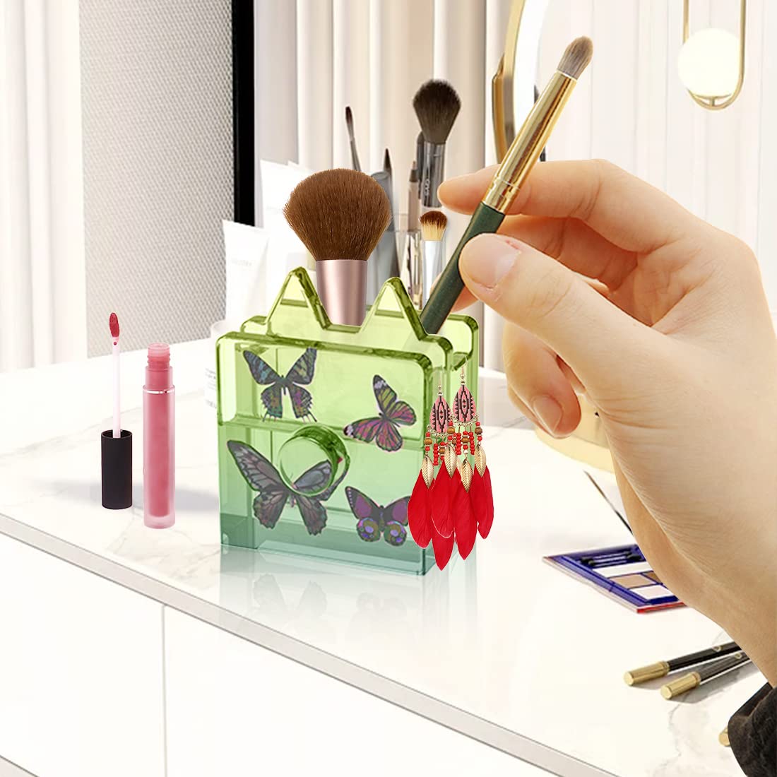 Voyyphixa 2 Stampo In Silicone Per Resina: Vaso Fiori, Tazza Portapenne E Bottiglia Diffusore - Kit Fai Da Te Per Gioielli E Accessori Bagno