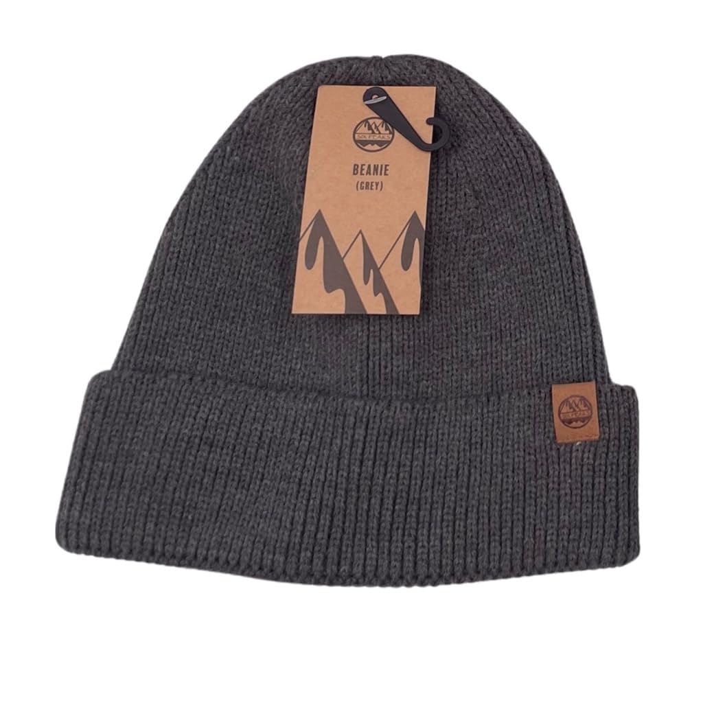 Six Peaks Unisex Beanie, Soft Acrylic Winter Hat for Men and Women, Warm, Stretchable Design for Outdoor Activities, Grey, One Size
