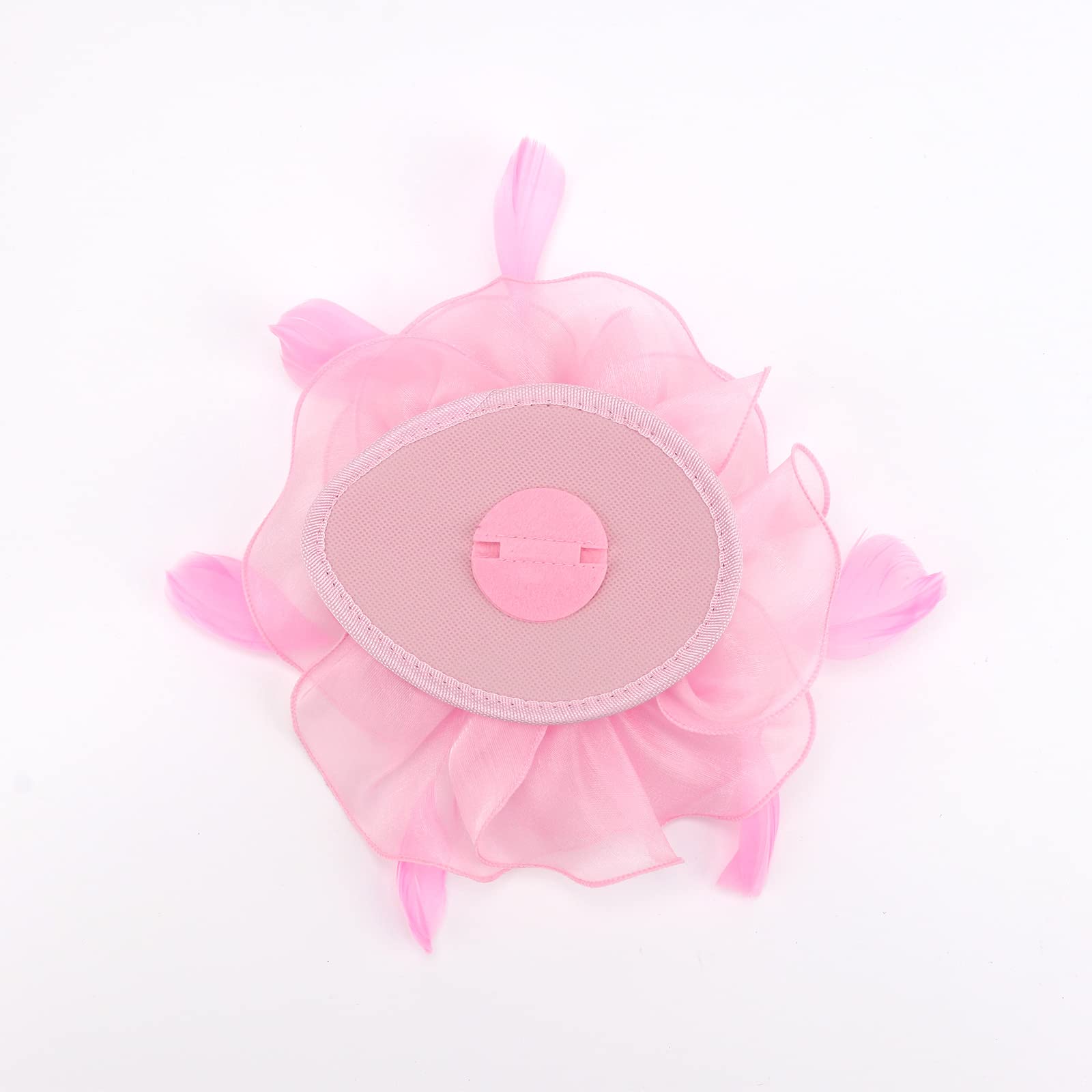 DRESHOW Fascinators Hat for Women Cocktail Tea Party Headwear Flower Mesh Ribbon Feathers Headband, 16-peach - Image 4