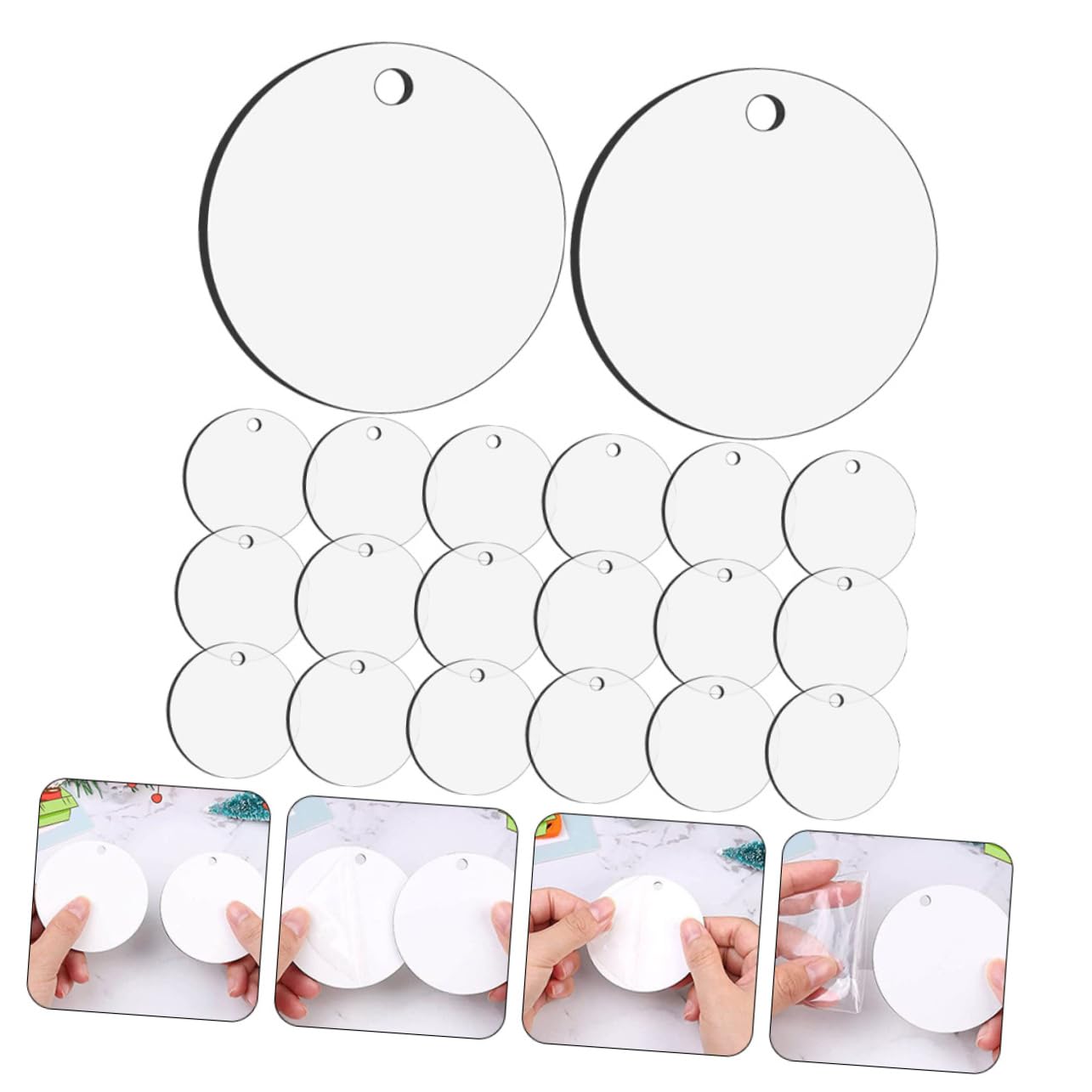 PRETYZOOM 80 STK Weihnachts-Sublimations-Charme Sublimations-DIY-Disc Weihnachtsbaum anhänger weihnachtsbasteln Weihnachts basteln Leere weihnachtsanhänger personalisierte Anhänger MDF
