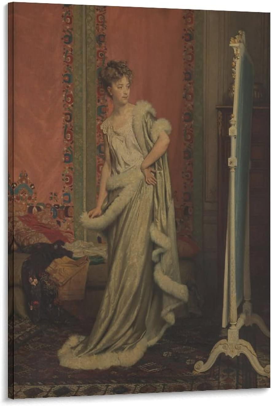 Pierre Paul Léon Glaize – in Front of The Mirror Poster Decorative Painting Canvas Wall Art Living Room Posters Bedroom Painting 12x18inch(30x45cm)