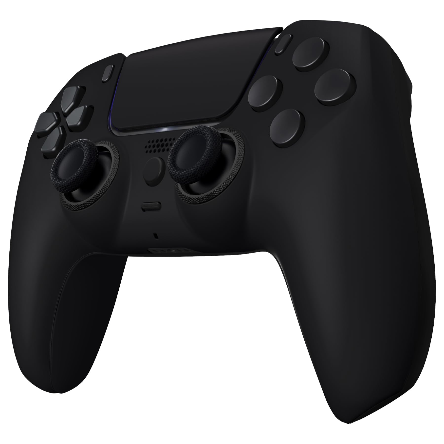 eXtremeRate Luna Carcasa con Botones Completo Kit Compatible con ps5 BDM-030/040/050/060 Control Placa Delantera Touchpad Joysticks Teclas Cubierta Trasera Compatible con ps5 Mando (Negro)
