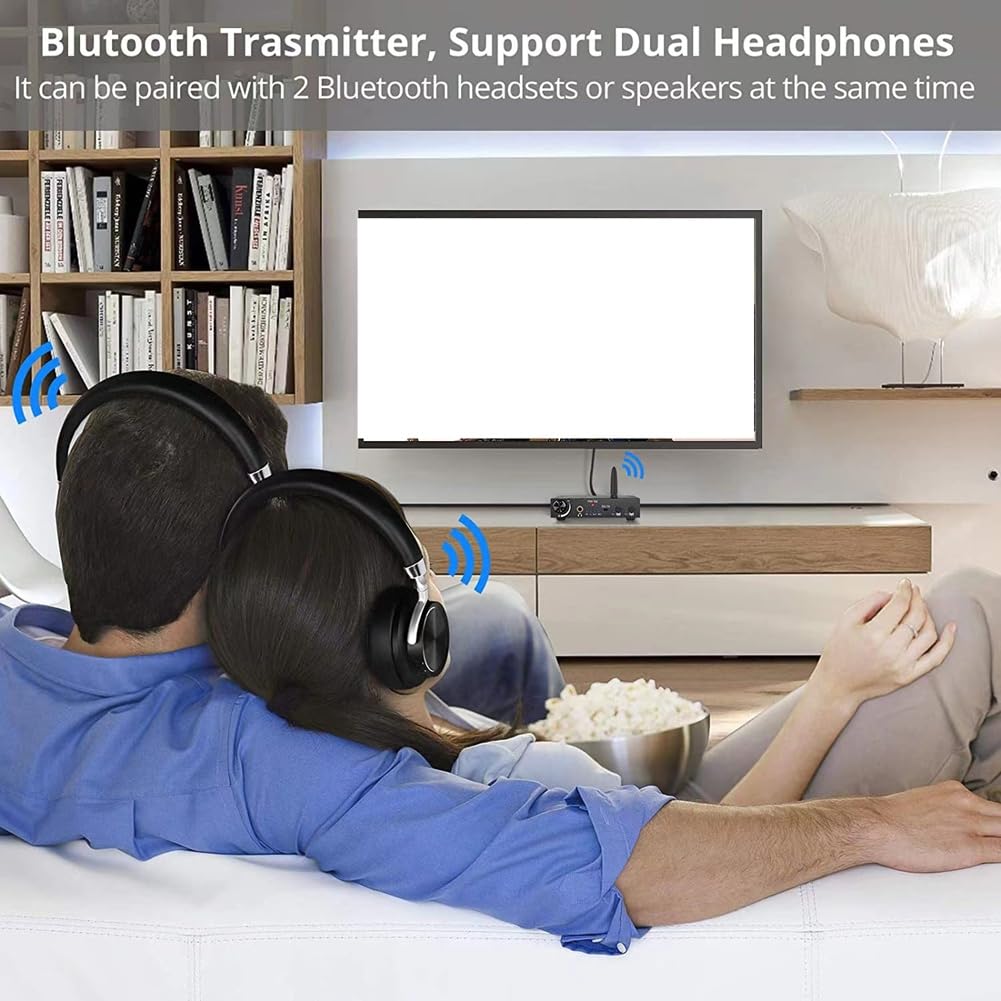 Malloy Konwerter audio Bluetooth 192 kHz Bluetooth 5.0 Konwerter audio koncentryczny na światłowodowy cyfrowy na analogowy regulacja głośności