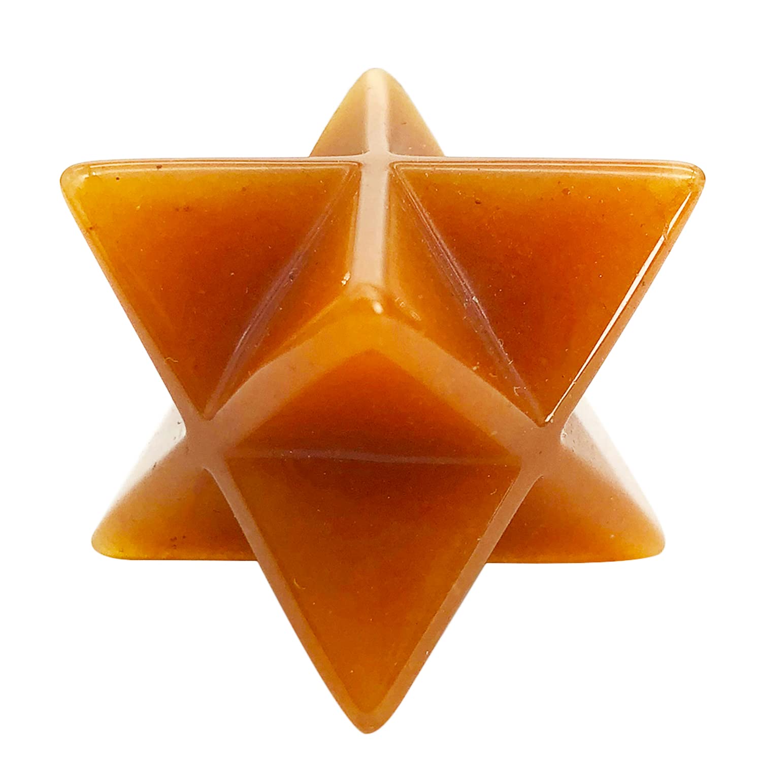 favoramulet 1 Inch Red Aventurine Merkaba Star, Healing Crystal Carving Geometric Eight-Pointed Sacred Star for Divine Meditation Spiritual Positive Energy Therapy