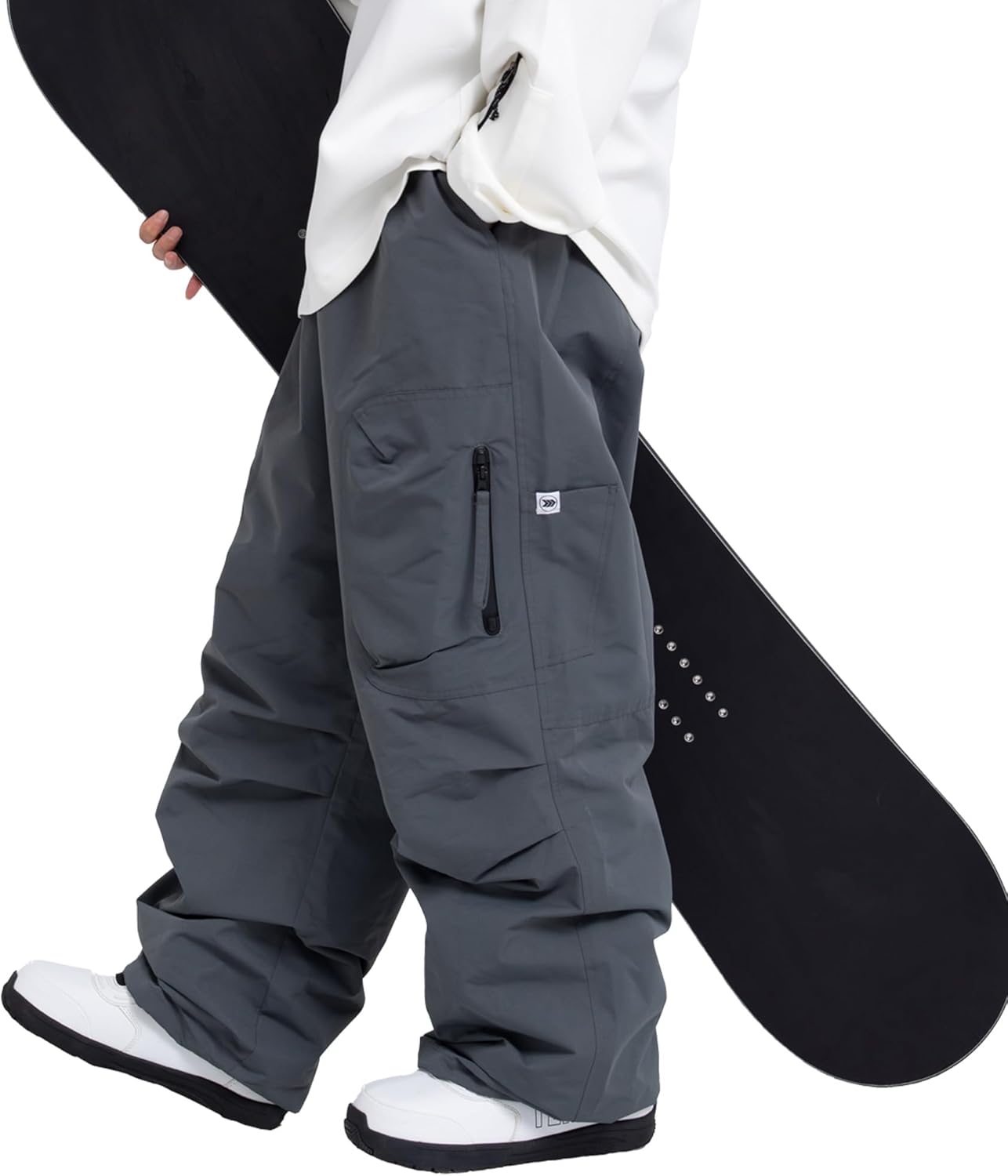 SNOWVERB Womens Mens Baggy Ski Insulated Pants Waterproof Cargo Snow Pants Snowboard Outdoor Hiking Pants for Winter Sports