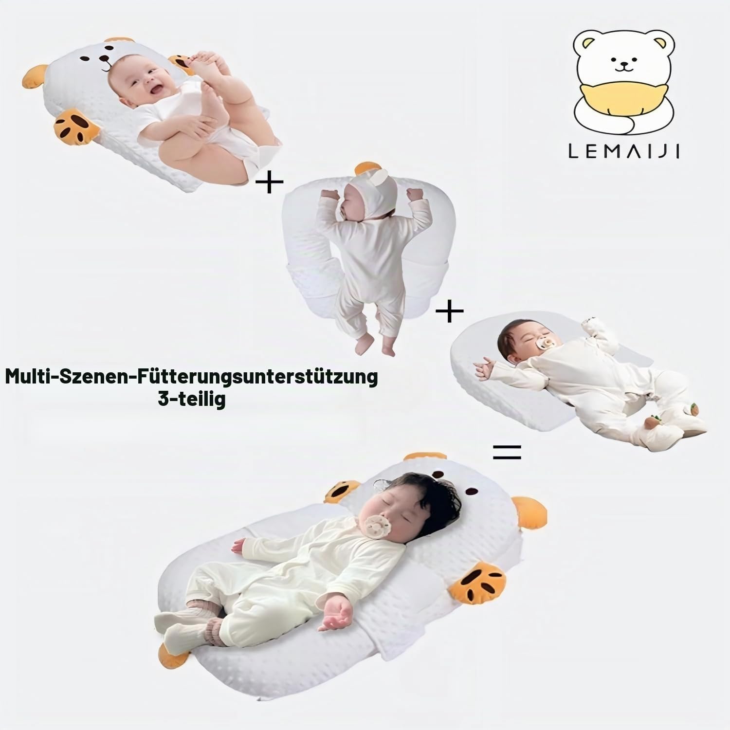 Ergonomisches Fütterungskissen, antibakteriell & atmungsaktiv. Babykomfort