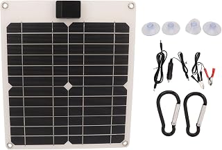 Ymiko 15W Solar Battery Kit for Motorcycles Boats RVs Portable Solar Panel Maintainer with Clips White