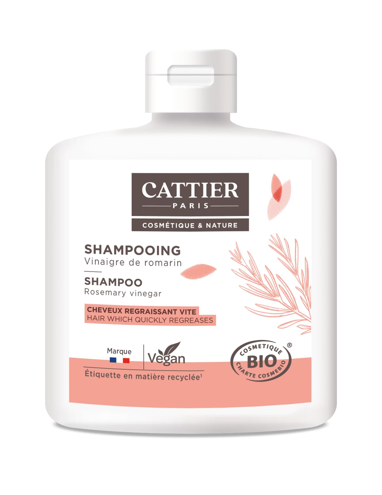 Cattier Shampooing Cheveux Vinaigre de Romarin 250 ml