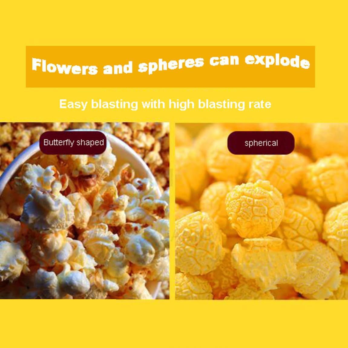 Grande Macchina per Popcorn Aria Calda, Macchina per Popcorn da 1600 W Macchina per Popcorn Stile Commerciale, Macchina Riscaldamento Fuoco Acciaio Inossidabile, per Feste in Casa