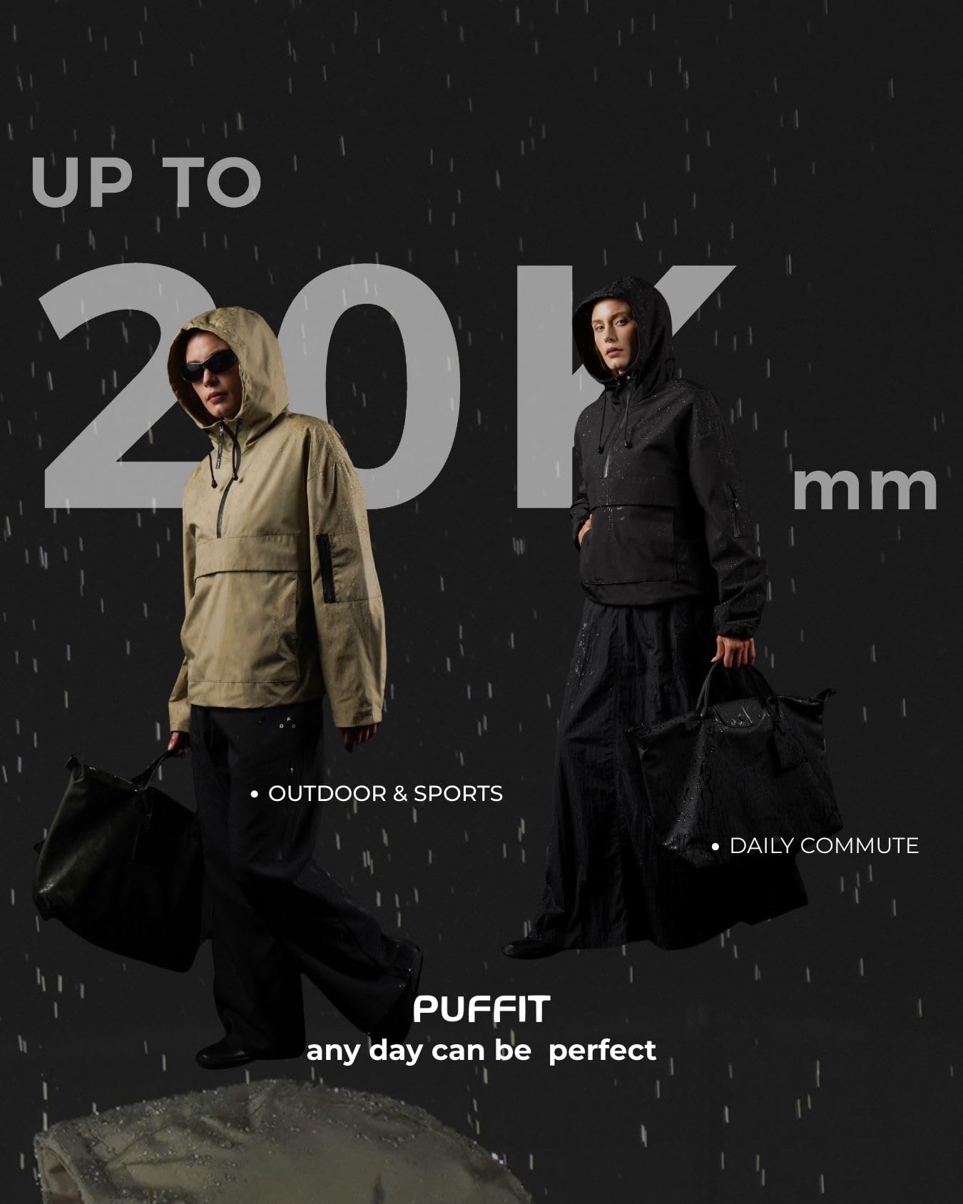 PUFFIT Giacca a vento da donna, leggera, con cappuccio, impermeabile, con cappuccio, perfetta per campeggio e viaggi