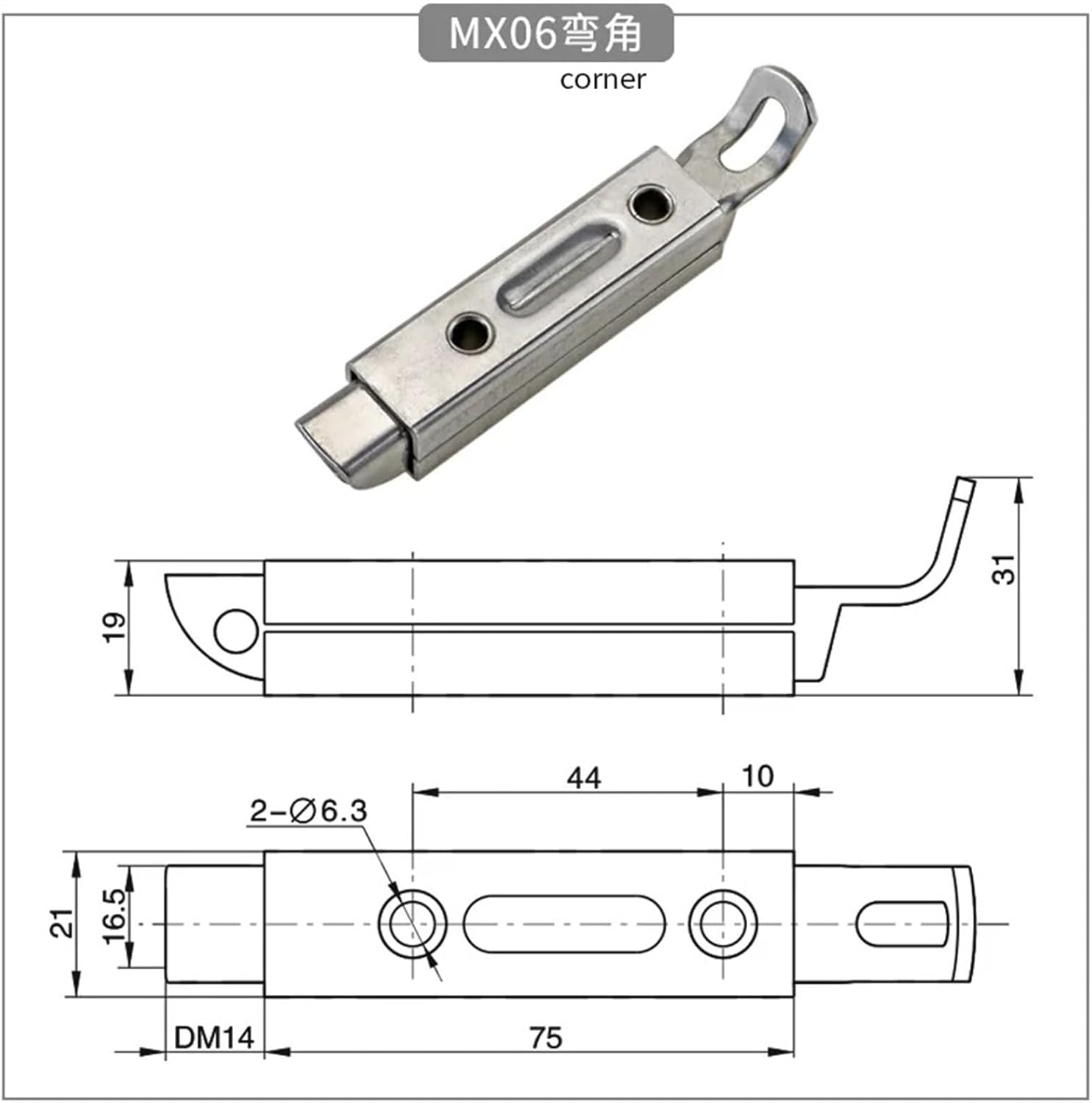 304 Stainless Steel Door Pin Plug-in Lock Industrial Cinet Linkage Type 1Pcs