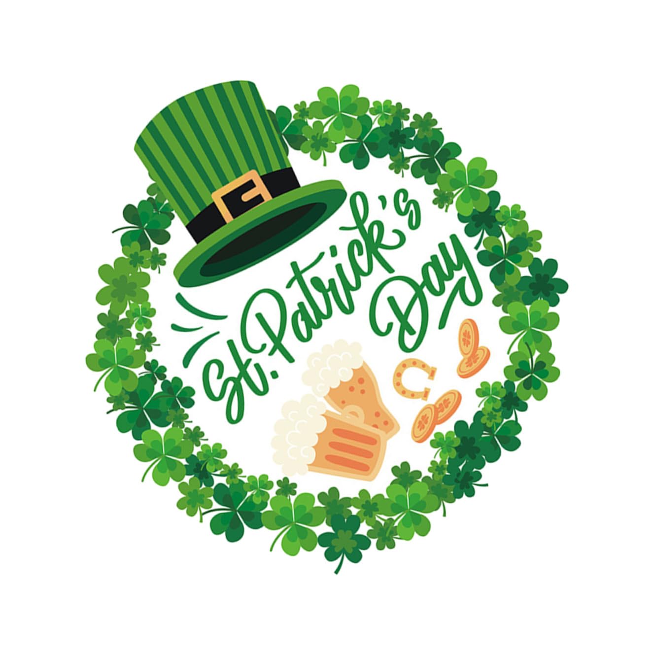 Mini couronnes décoratives Saint-Patrick avec autocollants trèfle faciles à poser