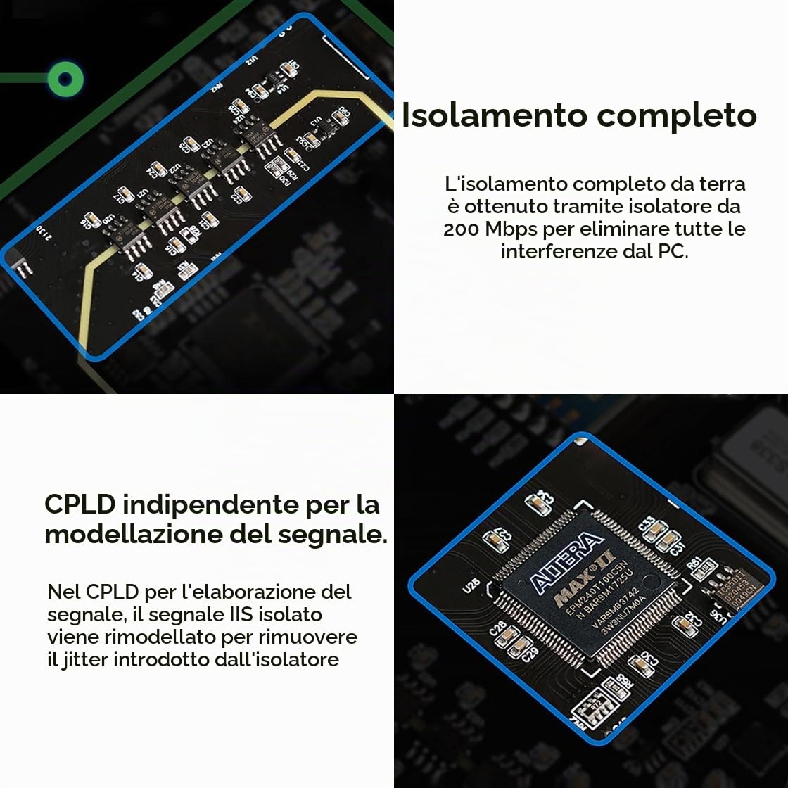 GUSTARD U18 Interfaccia Digitale DSD512 PCM768K XU216 Isolamento da Terra AS338 Hi-END USB Convertitore (Nero)