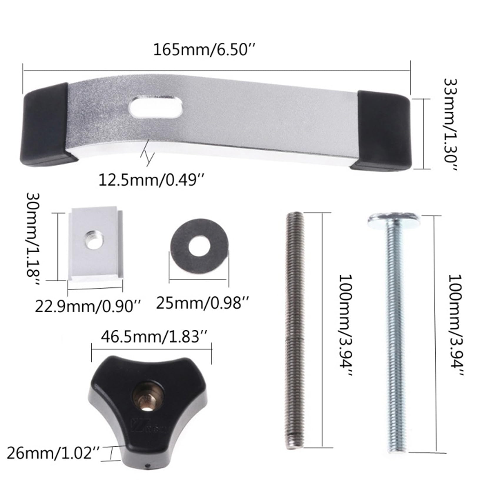 3Conjunto 8mm Juego de Abrazaderas de Sujeción de Acción Rápida de Metal para T-Runura T-Pista DIY Carpintería S18