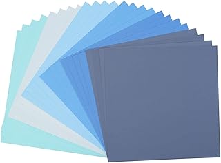 Vaessen Creative Cardstock Canvas Texture Scrapbook Paper, Paper, Blue