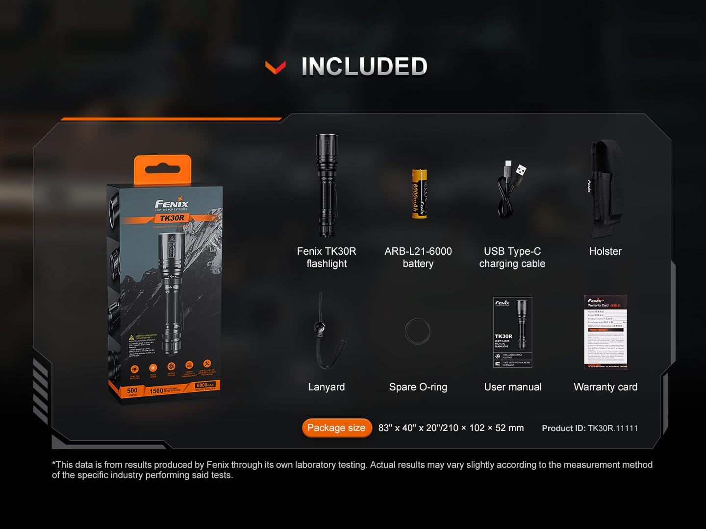 FENIX TK30R 【長距離照射 LEPタクティカル懐中電灯】 Fenix TK30R Long Throw Tactical LEP Flashlight, USB-C Rechargeable