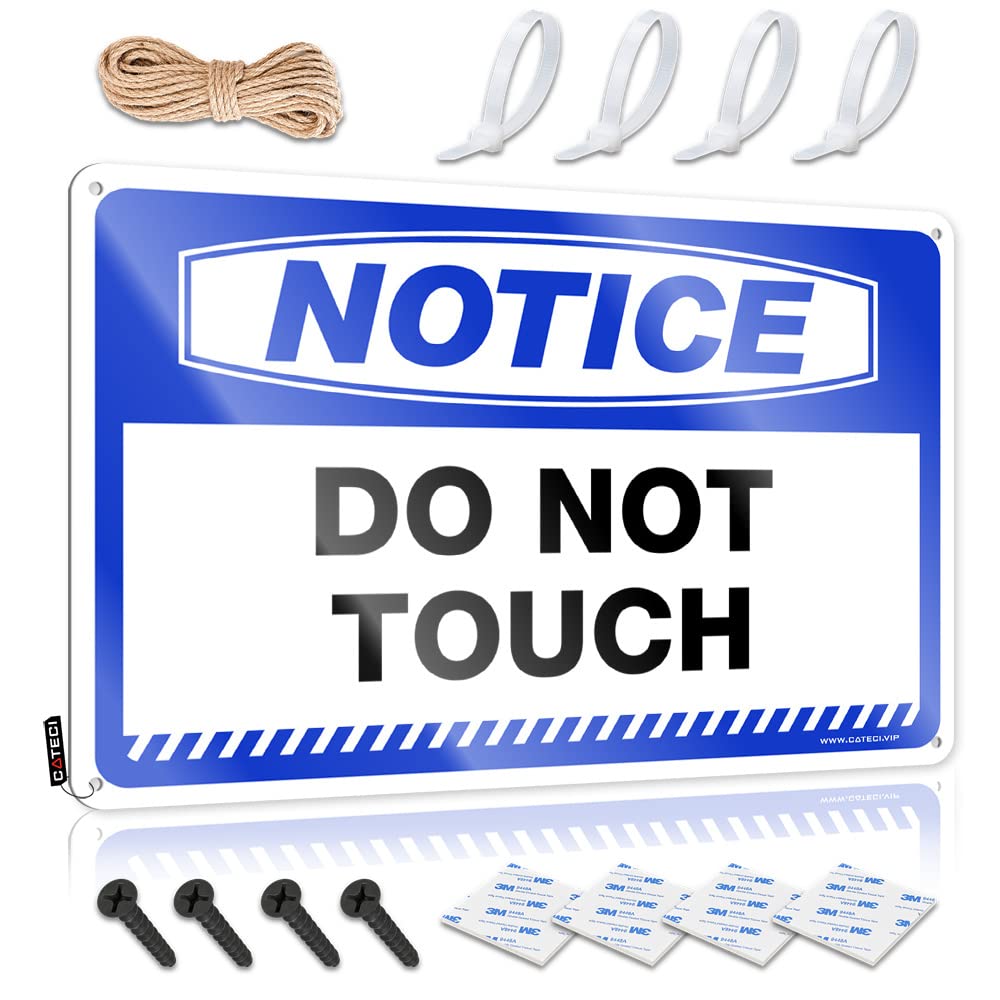 IBWNBBUSN Funny Signs For Home Decor Notice Do Not Touch Tin Sign Tin Sign Metal Bar Metal Sign Decor