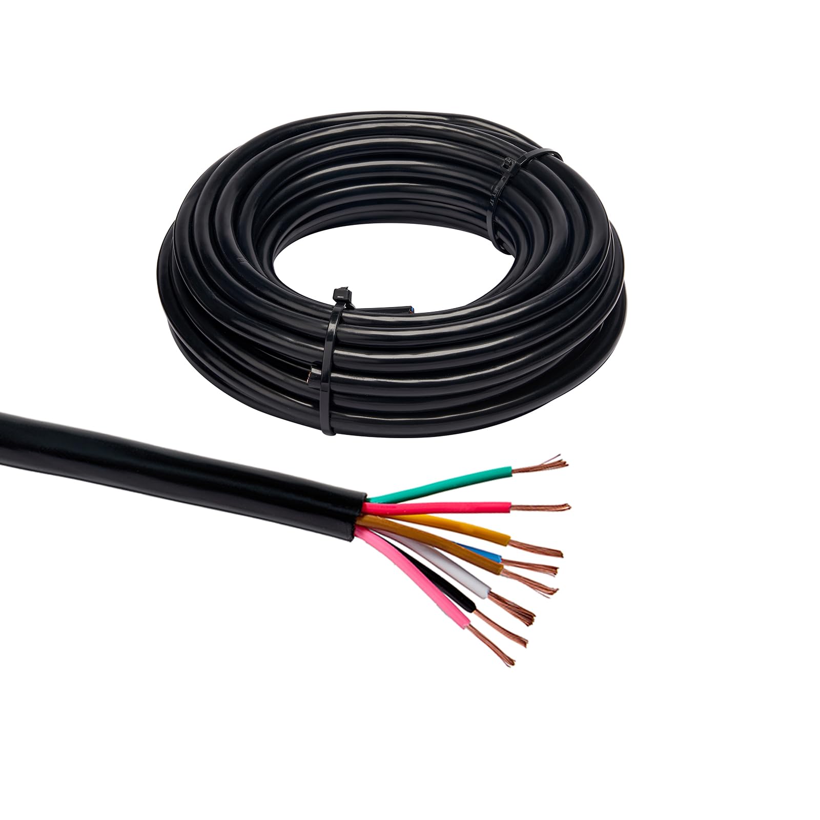 BEIJISTAR - Câble Remorque 8 Fils Ronds 7x0,5 1x1,0mm² (5 M) - Pour Caravane, Camping-car, Camion, 12V/24V