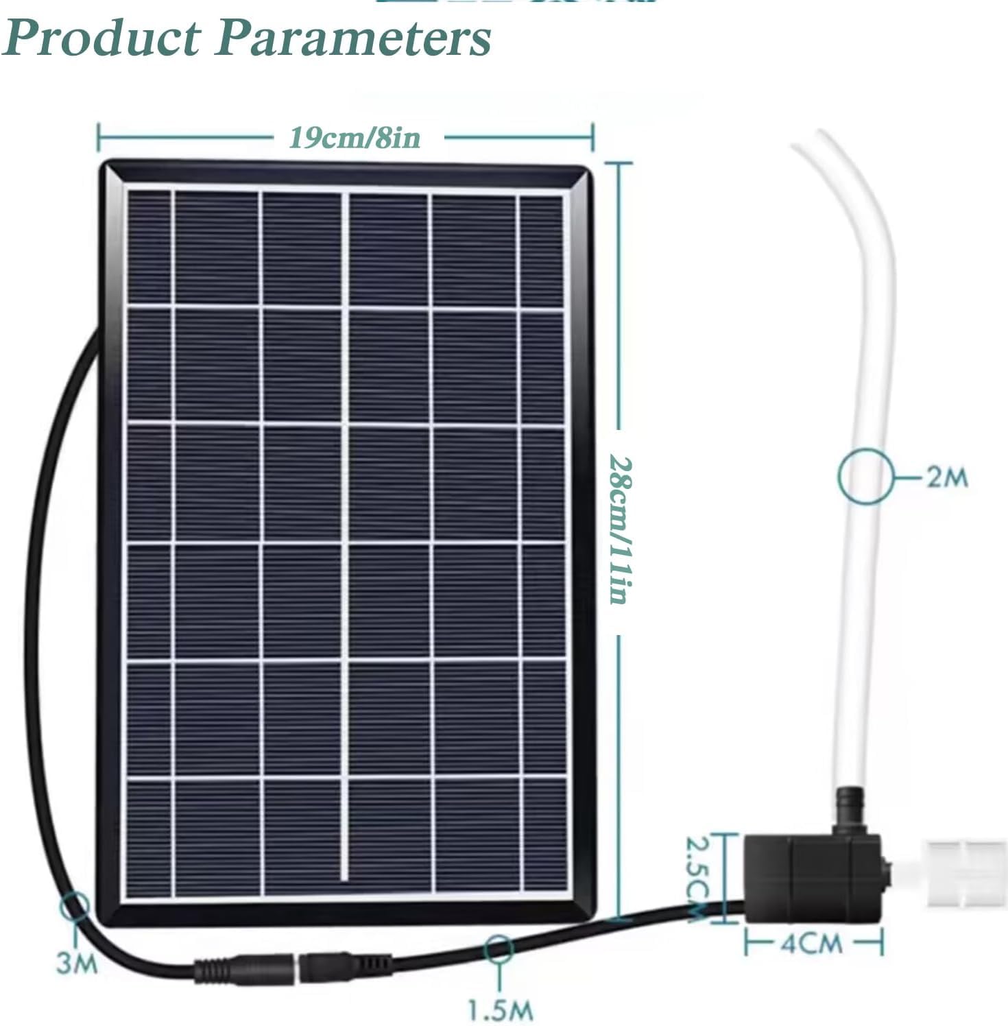 Solar-Bambusbrunnen mit Wasserpumpe für Teich und Garten, 40 cm (16 Zoll)