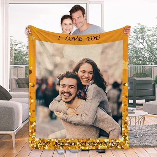 Manta personalizada con texto fotográfico, manta personalizada para bebé, madre, padre, amigos, amantes, perro, gato, mascota regalo (A, 31 x 47