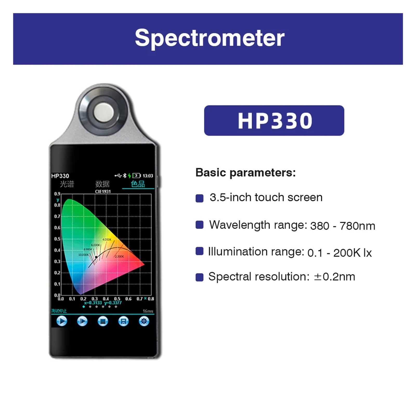 Espectrómetro Portátil, Espectrómetro Portátil CCT, Fotómetro De Alta Precisión For La Industria Fotográfica Y Investigación Científica