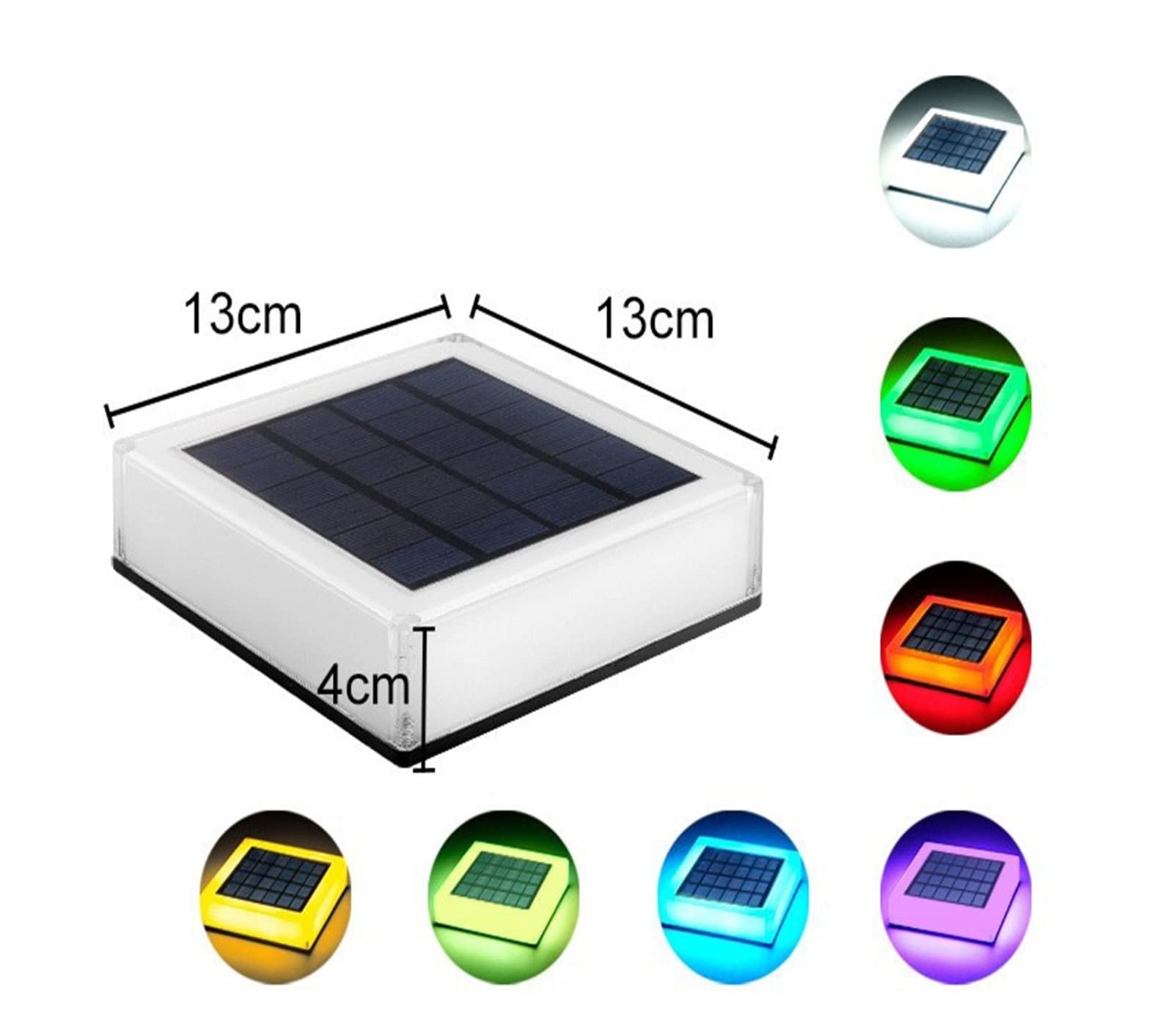 Solarne lampy słupkowe, solarne lampy słupkowe, LED, na zewnątrz, wodoodporne, proste światła ogrodzeniowe, willa, ogród, trawnik, ogród, światła na taras, ogrodzenie (gradient + stały kolor)