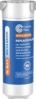 Crystala XWFE Refrigerator Water Filter Replacement with Chip - NSF/ANSI 42 Certified for GE XWF, Compatible with GNE27, GFE26 & More