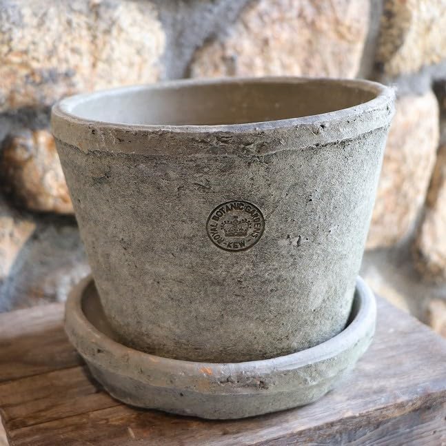 436】リメイク鉢☆デコパージュ鉢三河焼素焼き植木鉢4.5号鉢 底穴