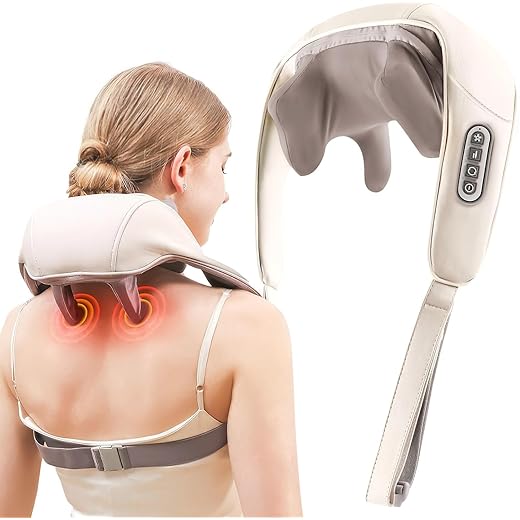 Sellastic Neck Massager for Cervical Pain Relief / Electric Deep Tissue Shiatsu with Infrared Heat Therapy 5D Kneading Massage Machine for Full Body Relax,Neck,Muscles,Back,Shoulder,Legs - 6 Month Warranty