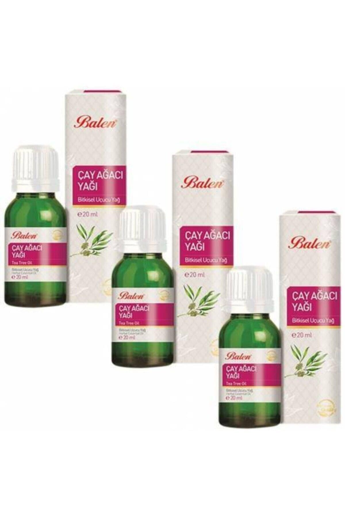 BALEN 3 Kutu Çay Ağacı Yağı Doğal Bitkisel Uçucu Yağ 20 Ml Saç Ve Cilt Bakım Yağı