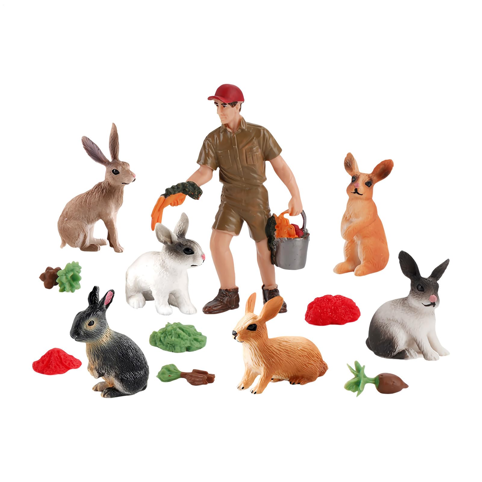 Figurines d'animaux de la ferme pour garnir gâteaux d'anniversaire et fêtes