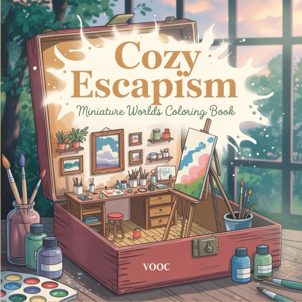 Cozy Escapism: Miniature Worlds Coloring Book - Whimsical Tiny Spaces Hidden Inside Everyday Objects - Detailed Illustrations for Stress Relief and ... (Enchanted Realms - Fantasy Coloring)