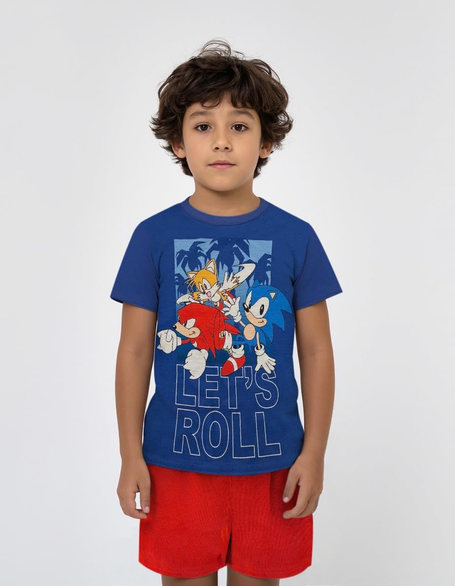 Sonic The Hedgehog Boys Pajama Set - 3 Piece Pants, T-Shirt & Shorts - Sleepwear PJ Set for Kids, Toddler Boys Pajamas - Image 2