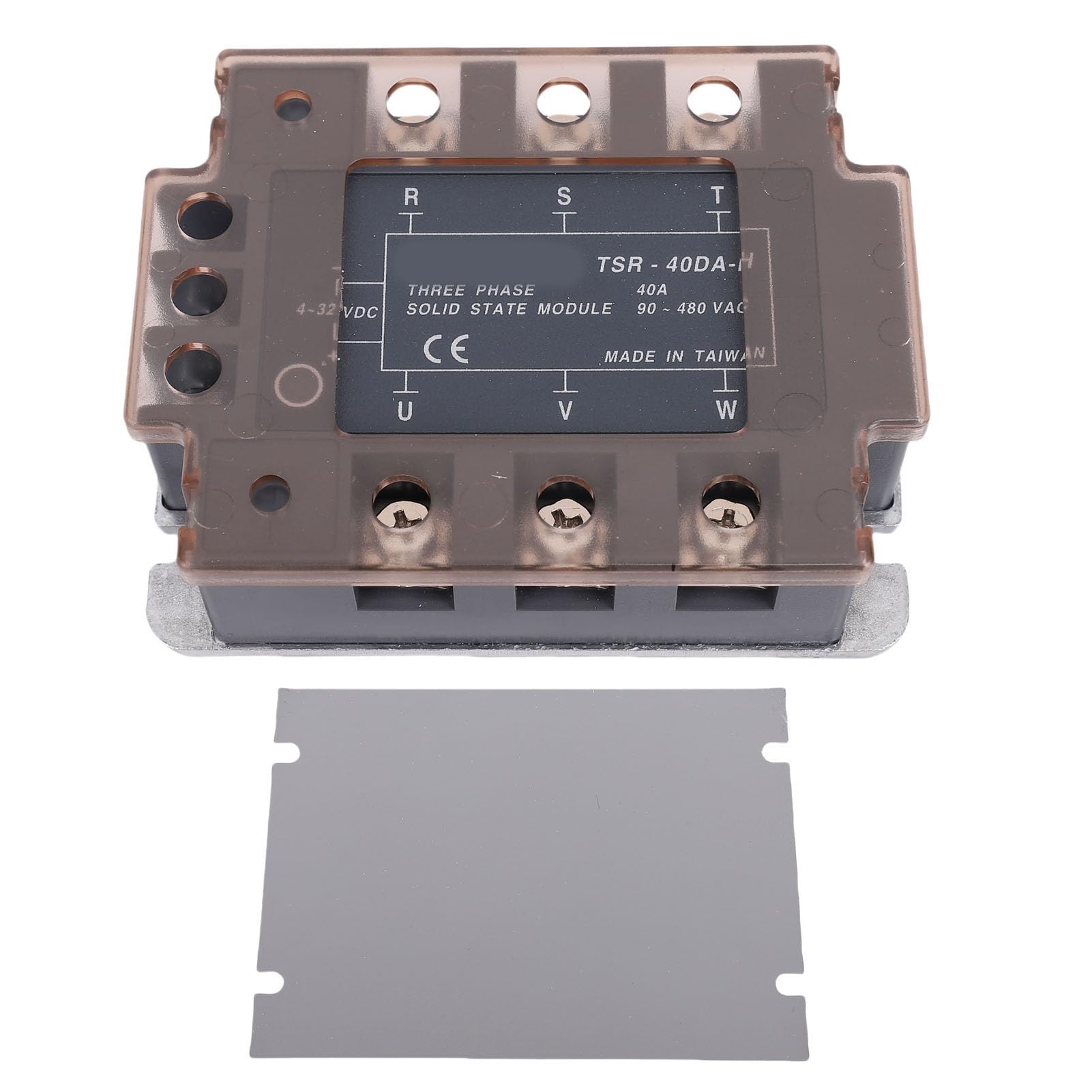 FILFEEL TSR-40DA-H Trójfazowy Przekaźnik Stanu 40 A 90–480 V AC Trójfazowy moduł Tyrystorowy z płytą bazową do Sterowania Silnikami Przemysłowymi i Zarządzania mocą