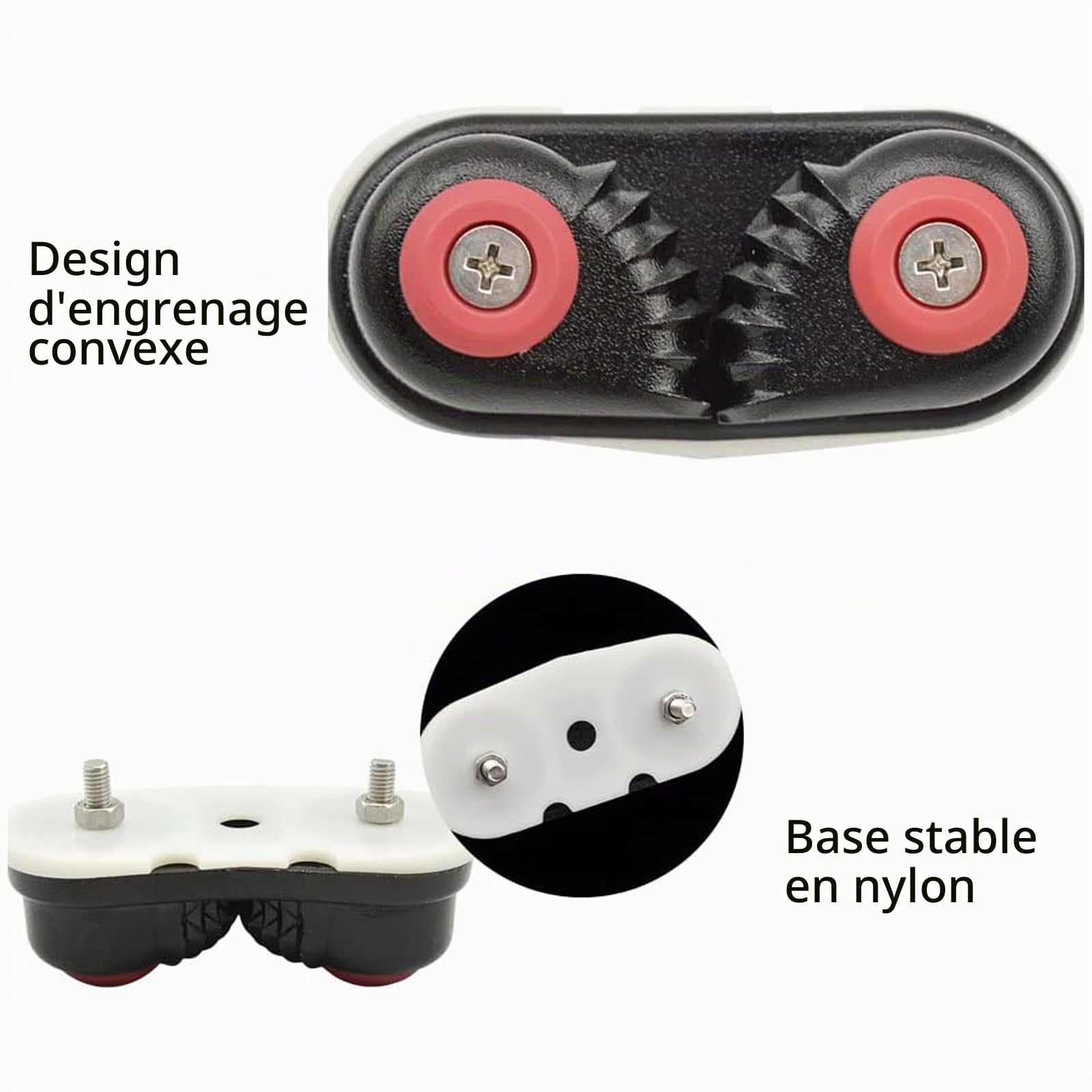 Lot de 2 taquets à came en alliage d'aluminium pour voile, voile, kayak, bateau