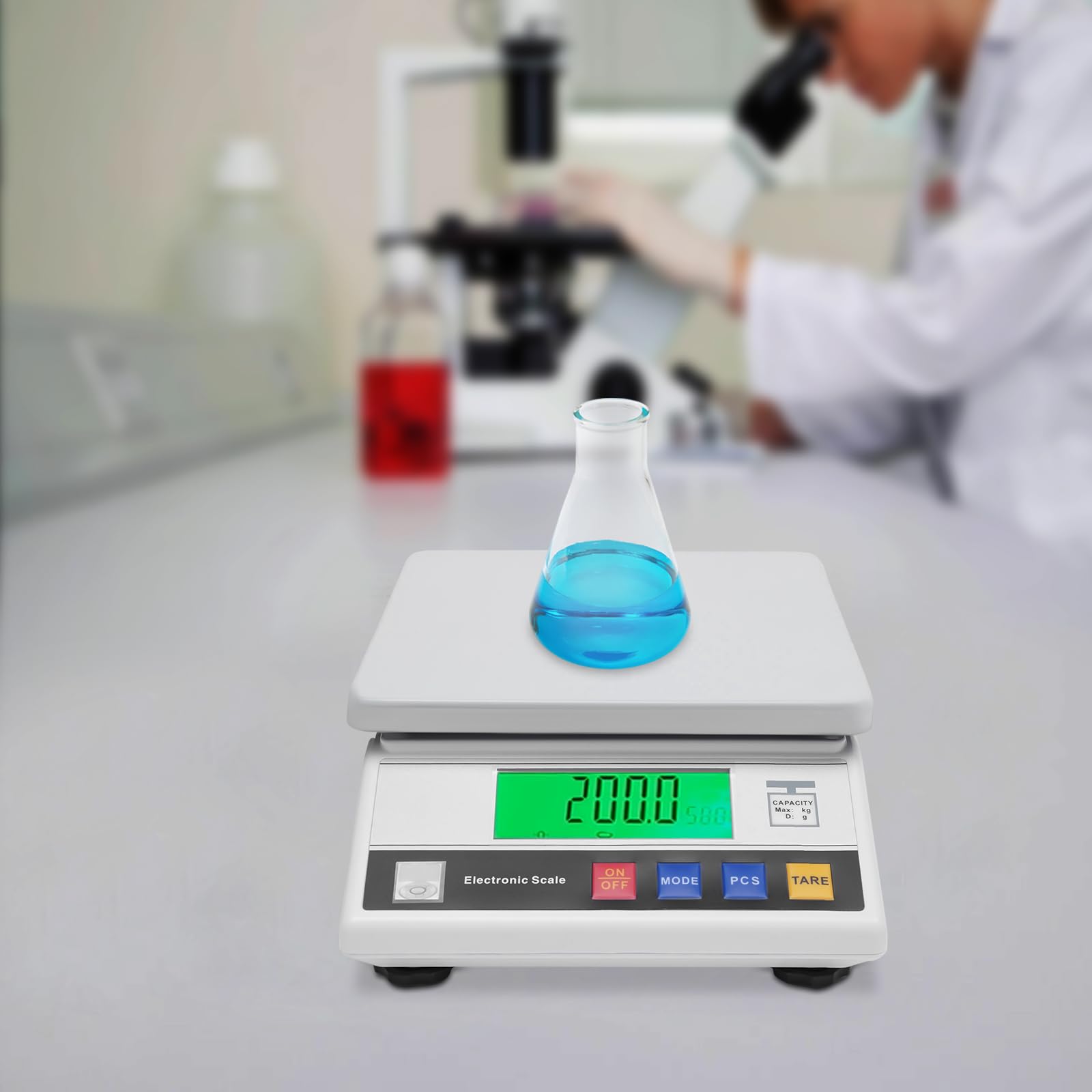 Waga elektroniczna, cyfrowa waga precyzyjna, 7,5 kg/0,1 g, waga kuchenna, waga laboratoryjna