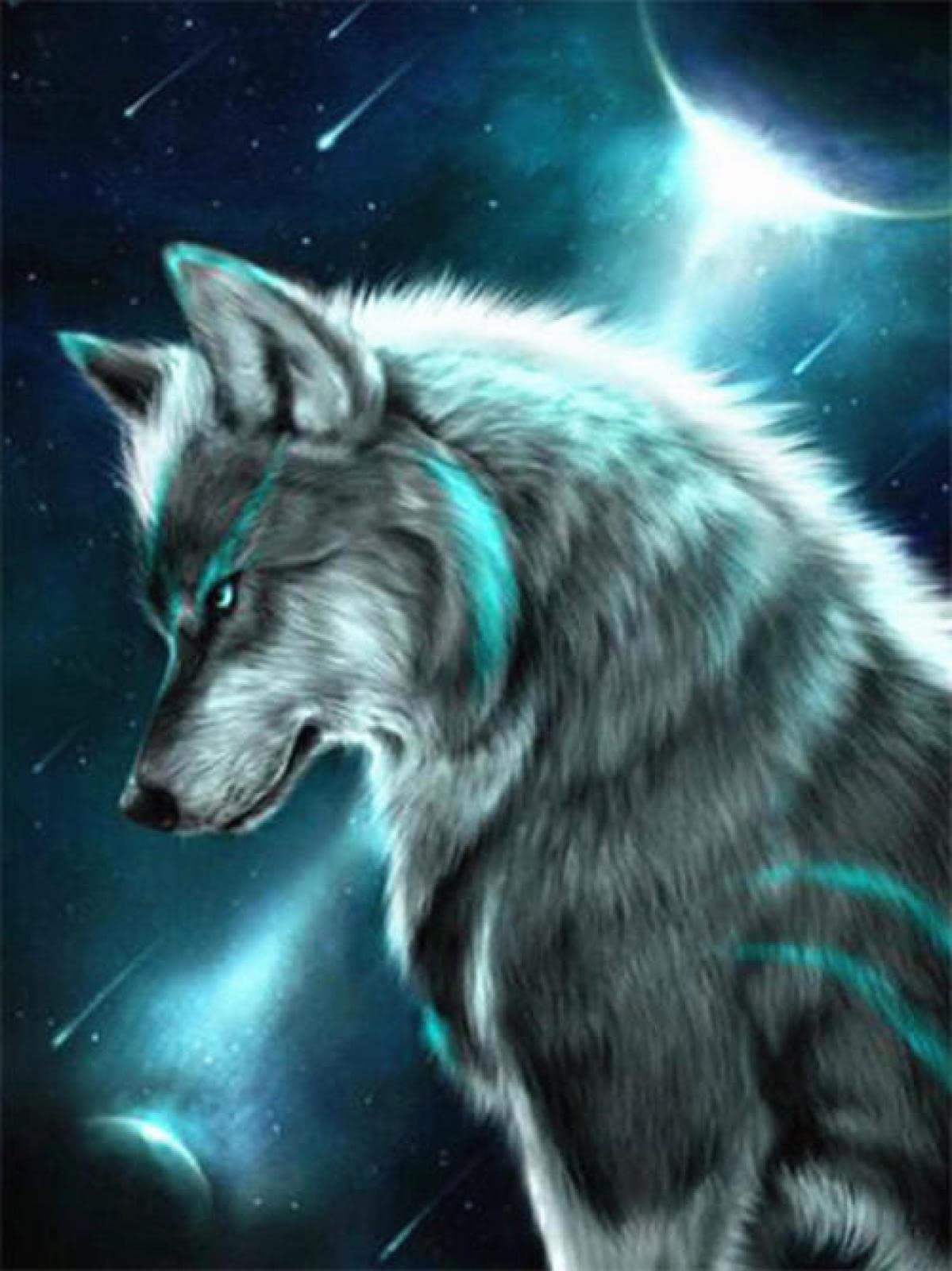 Broderie diamant loup complet pour sublimer votre décoration de salon