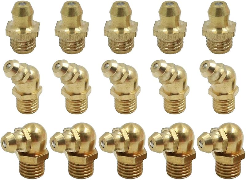 Kit de bicos de graxa X AUTOHAUX M8x1.0 em latão – 15 unidades