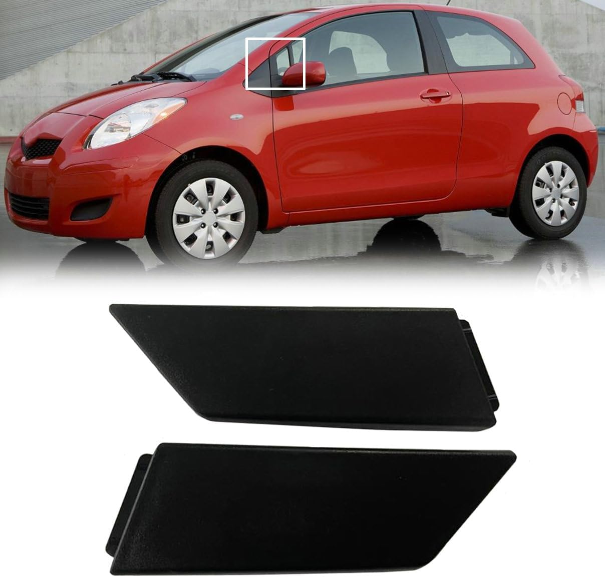 1 Pair Front Car Door Window Frame Moulding Trim Replace 75752-52020,75751-52030 for Toyota Yaris US 2005 2006 2007 2008 2009 2010 2011