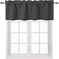 Vista 47 de DWCN Cenefa opaca para cocina, con bolsillo para barra, cortinas para ventana, sala de estar/sótano, 52 x 18 pulgadas de largo, 1 panel, azul oscuro