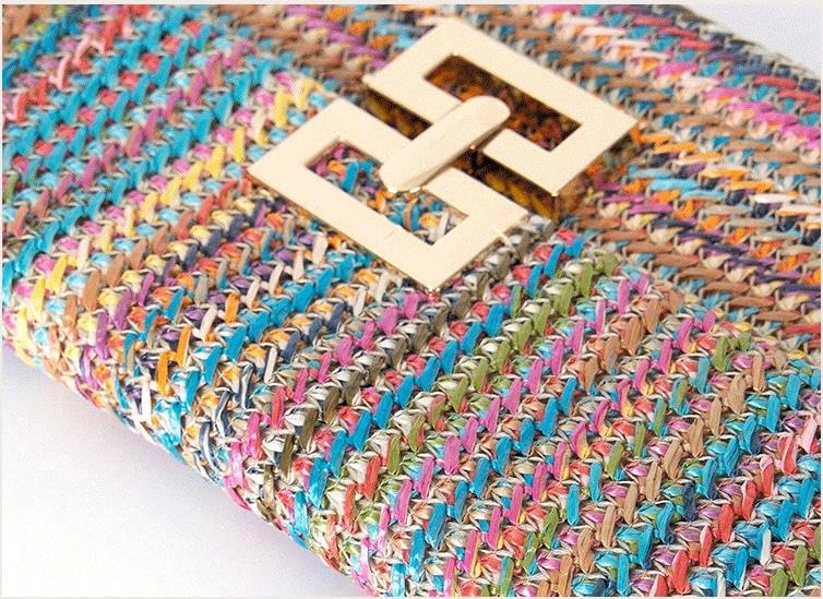 Image of BRYCTSISEN Women Straw Beach Clutch Purse Handbag Summer Elegant Vacation Style Shoulder Bag Crossbody Bag