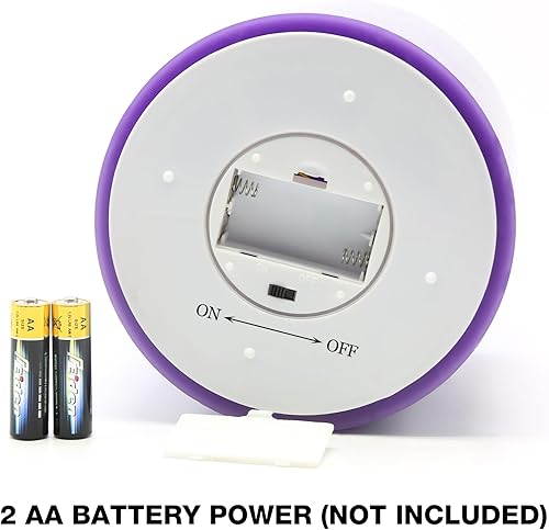 Miniatura 3 de Vela de pilar sin llama de 3 mechas púrpura con control remoto  6 pulgadas de alto 6 pulgadas, vela de cera LED parpadeante grande con pilas