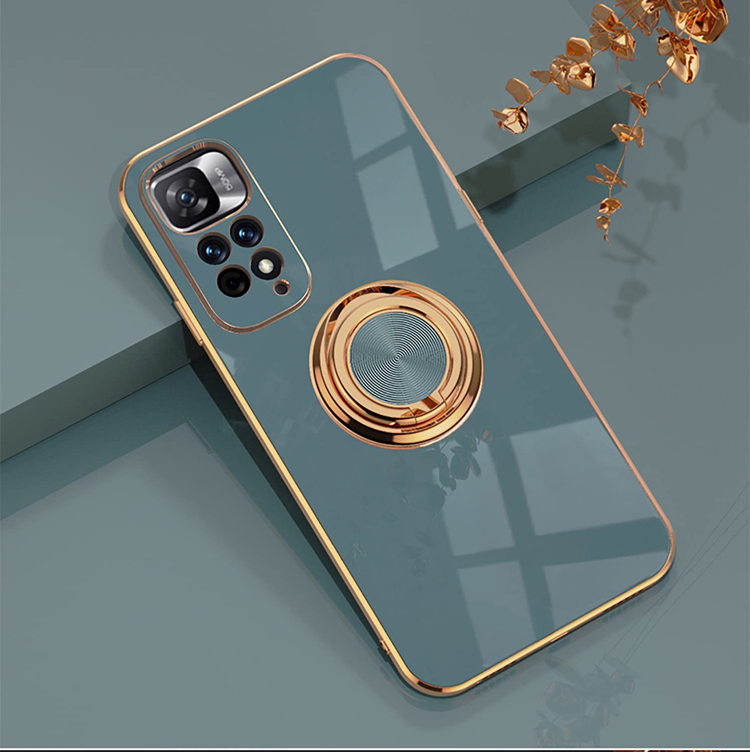 XINYEXIN Xiaomi Redmi Note 10 Pro 4G Hülle – Mit 360° Drehbarem Ringständer, Stoßfest, Grau