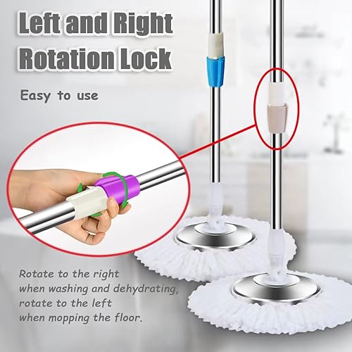 Miniatura 4 de Midremer Mango extendido de repuesto para trapeador, 60 pulgadas, rotación de 360 grados, telescópica de repuesto para sistema de limpieza de cubo